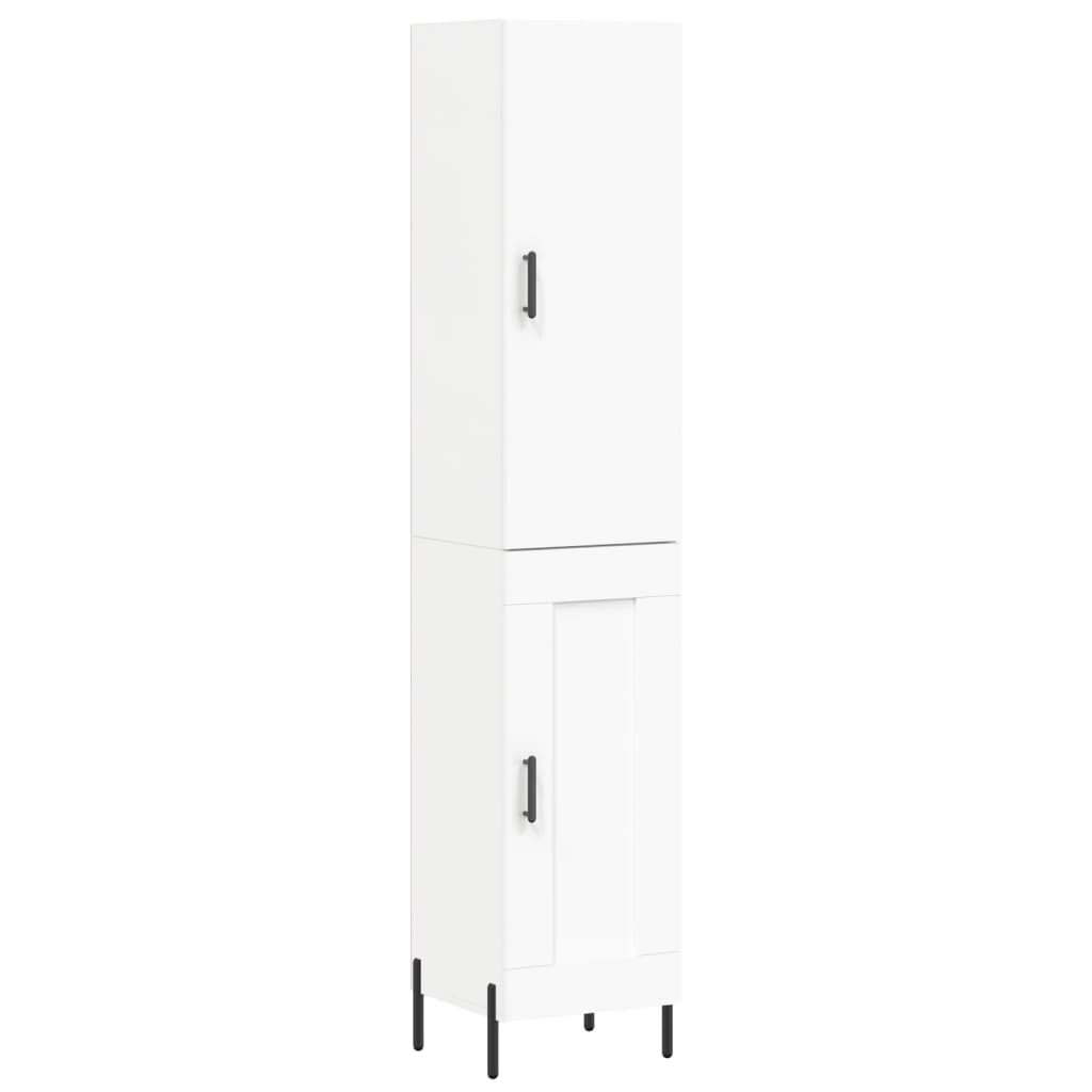 Highboard White 34,5x34x180 cm Engineered Wood