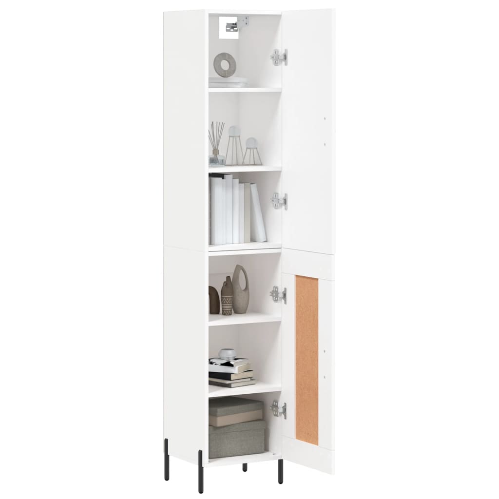Highboard White 34,5x34x180 cm Engineered Wood