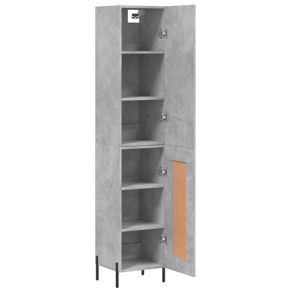 Highboard Concrete Grey 34,5x34x180 cm Engineered Wood