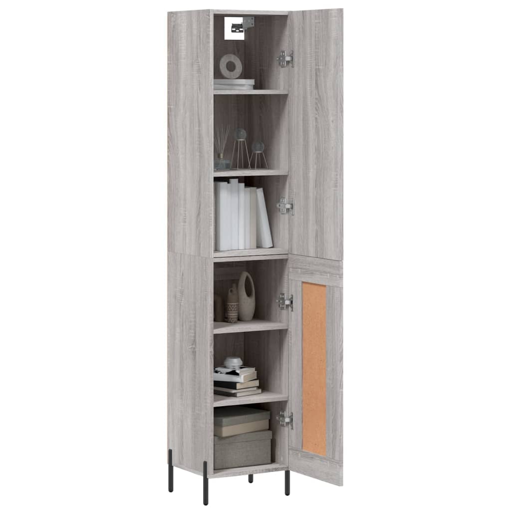 Highboard Grey Sonoma 34,5x34x180 cm Engineered Wood