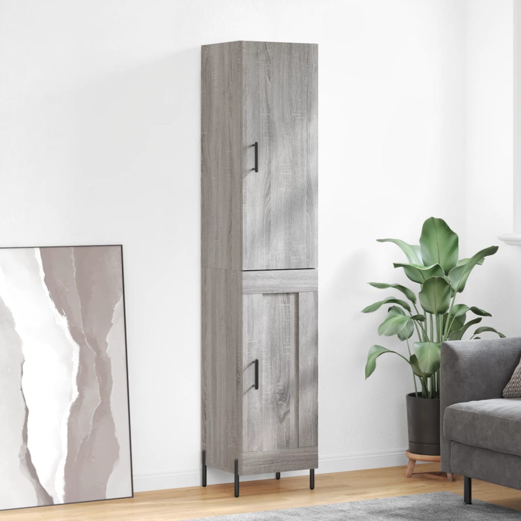 Highboard Grey Sonoma 34,5x34x180 cm Engineered Wood