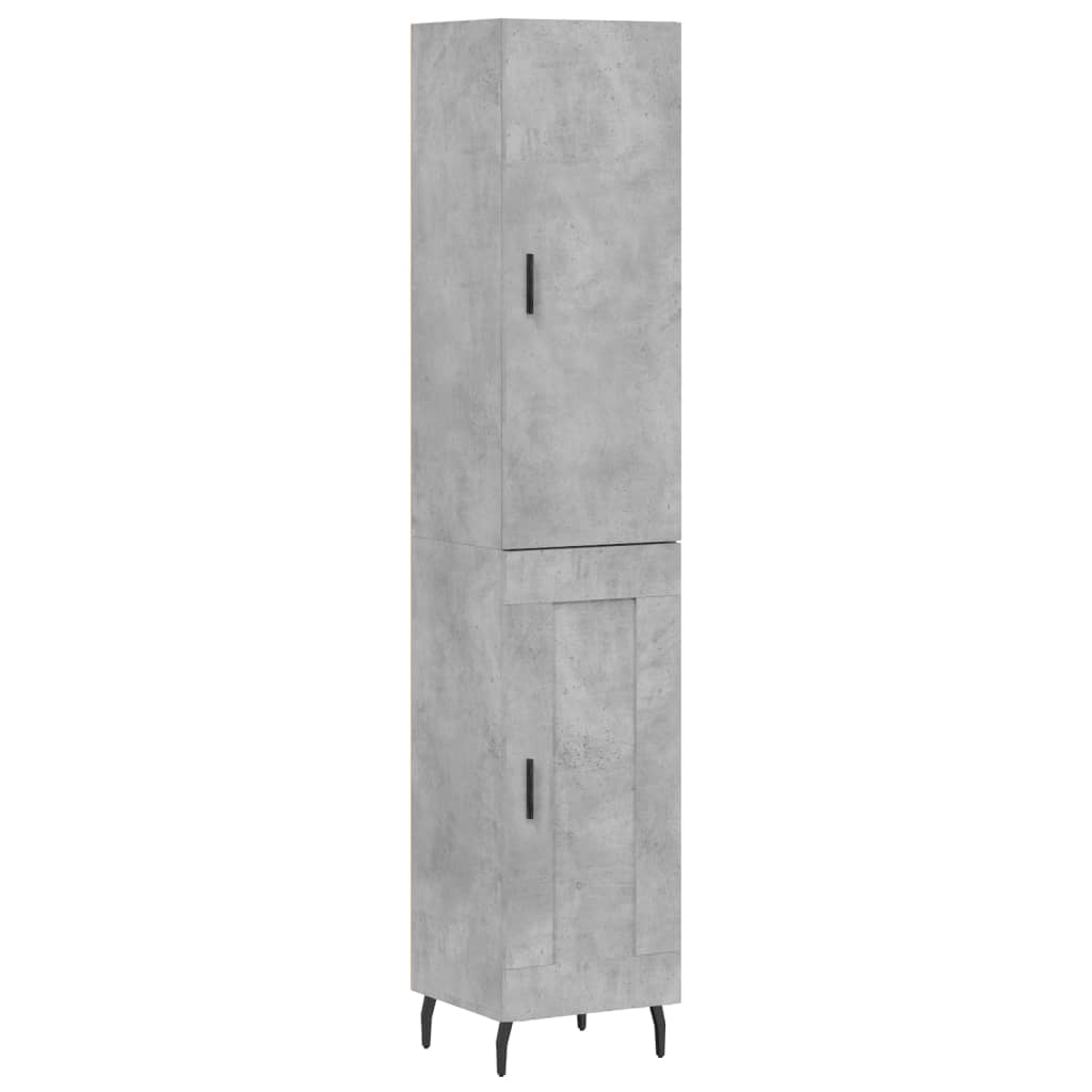 Highboard Concrete Grey 34,5x34x180 cm Engineered Wood