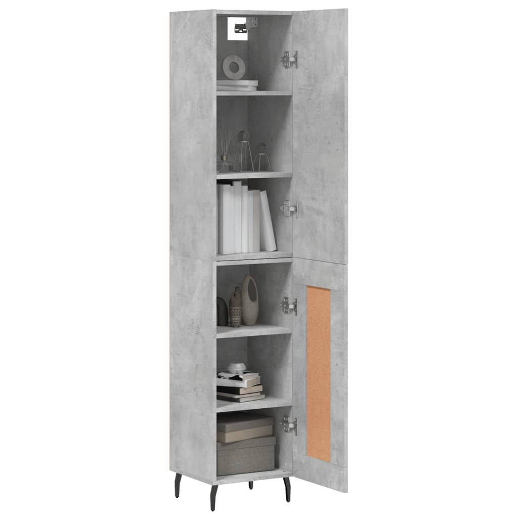 Highboard Concrete Grey 34,5x34x180 cm Engineered Wood