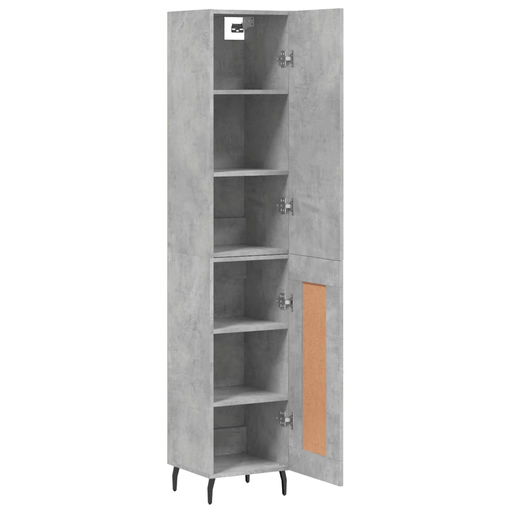 Highboard Concrete Grey 34,5x34x180 cm Engineered Wood