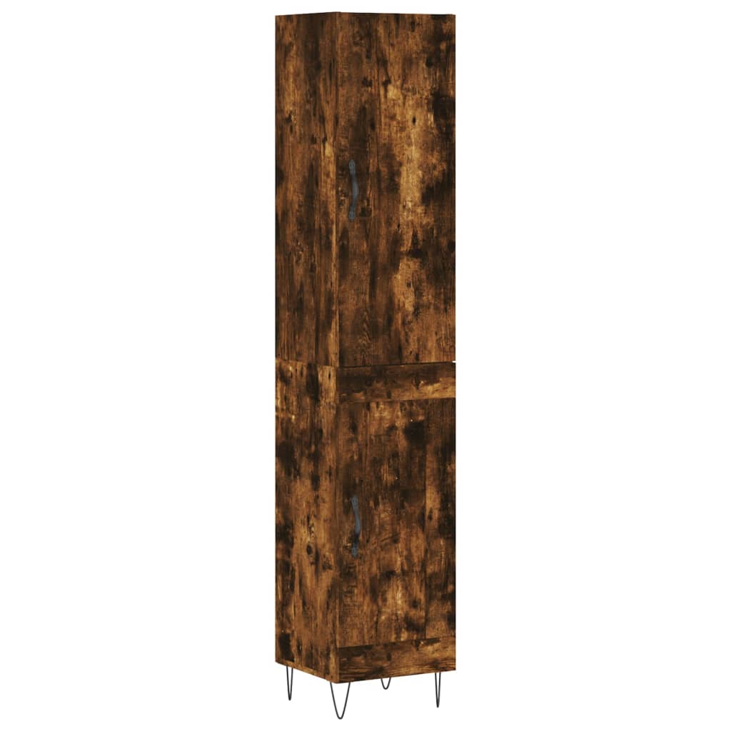 Highboard Smoked Oak 34.5x34x180 cm Engineered Wood