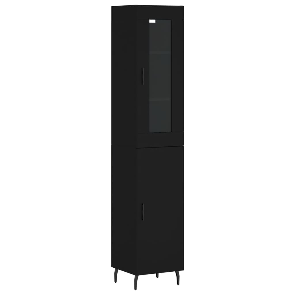 vidaXL Highboard Black 34.5x34x180 cm Engineered Wood