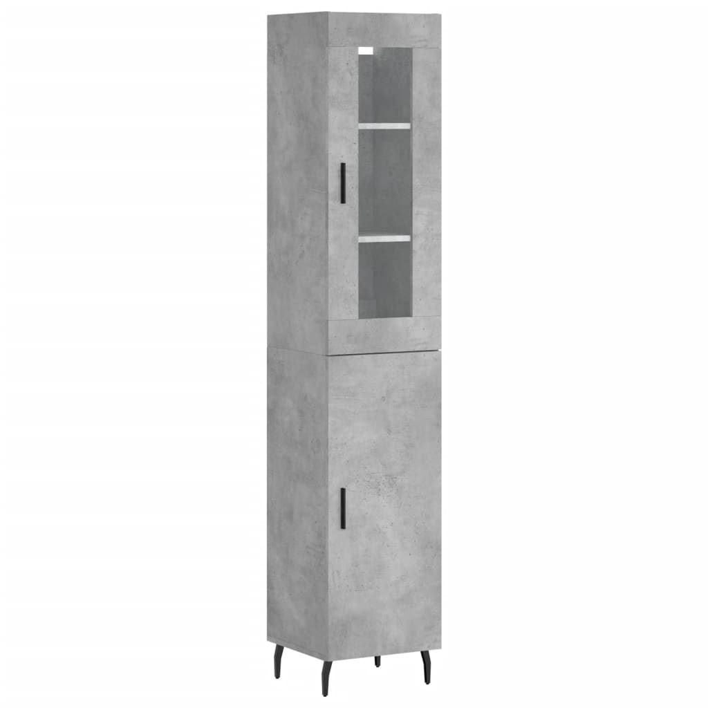 Highboard Concrete Grey 34,5x34x180 cm Engineered Wood