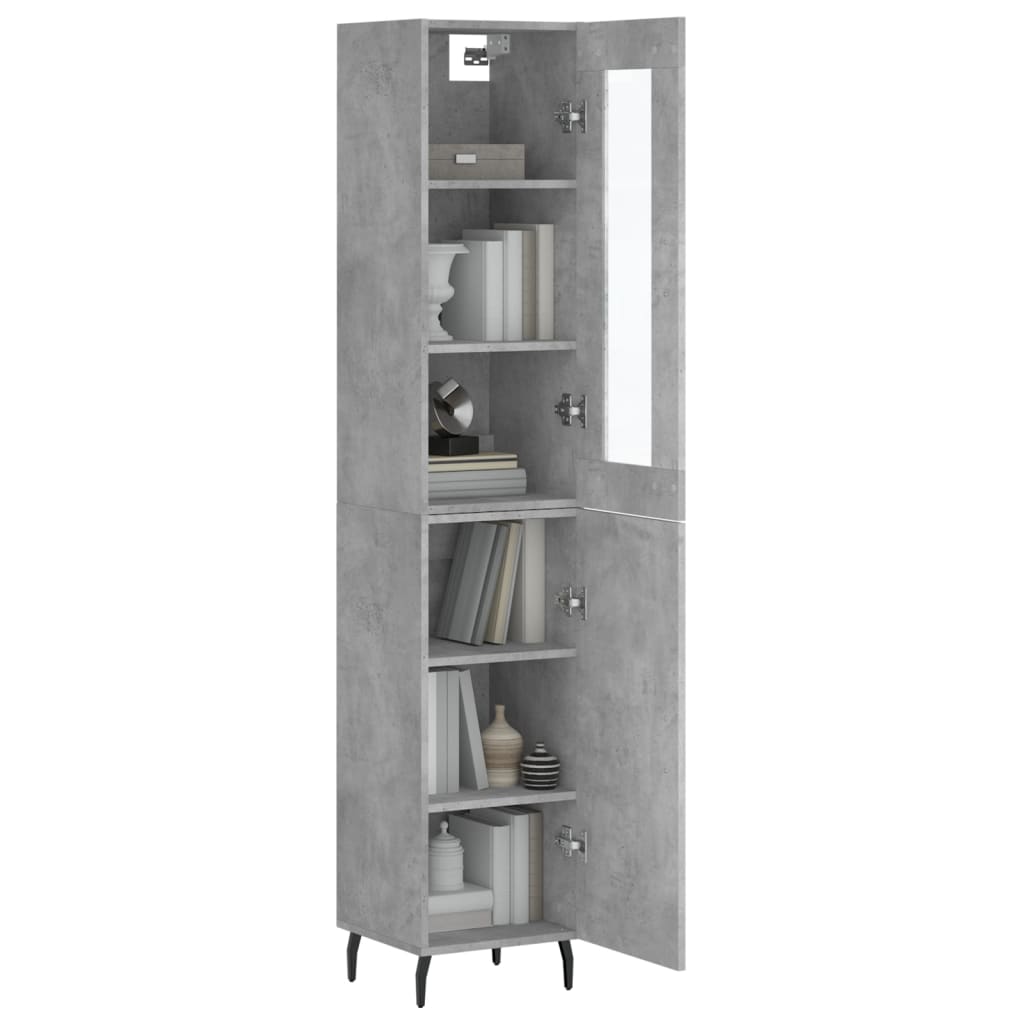 Highboard Concrete Grey 34,5x34x180 cm Engineered Wood