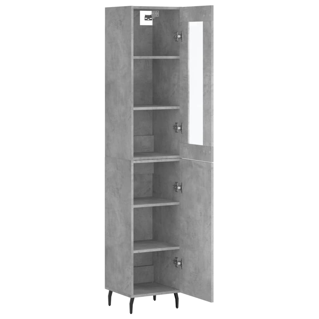 Highboard Concrete Grey 34,5x34x180 cm Engineered Wood