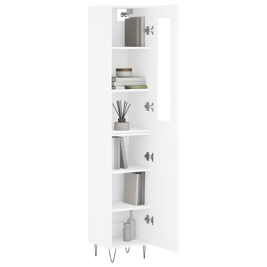 vidaXL Highboard White 34.5x34x180 cm Engineered Wood