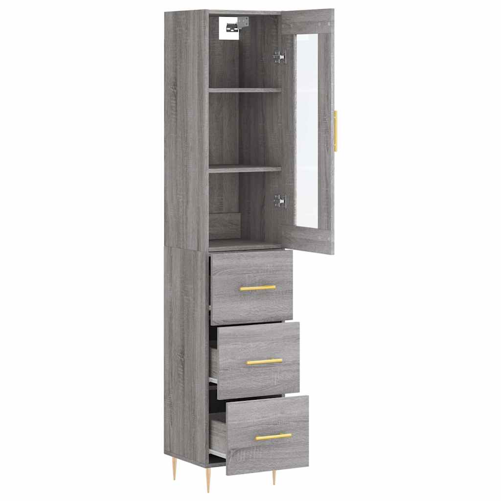 Highboard Grey Sonoma 34,5x34x180 cm Engineered Wood