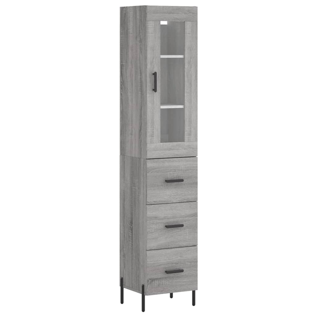 Highboard Grey Sonoma 34,5x34x180 cm Engineered Wood