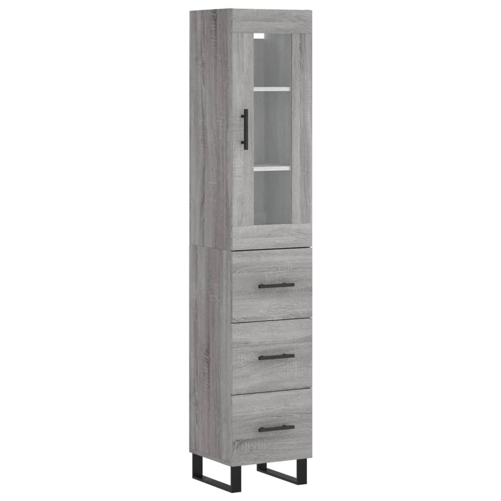 Highboard Grey Sonoma 34,5x34x180 cm Engineered Wood