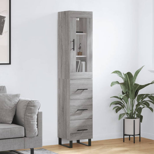 Highboard Grey Sonoma 34,5x34x180 cm Engineered Wood