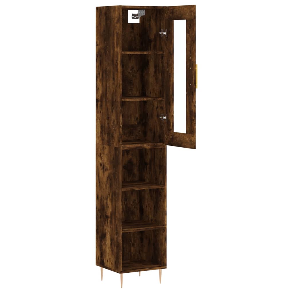 Highboard Smoked Oak 34.5x34x180 cm Engineered Wood