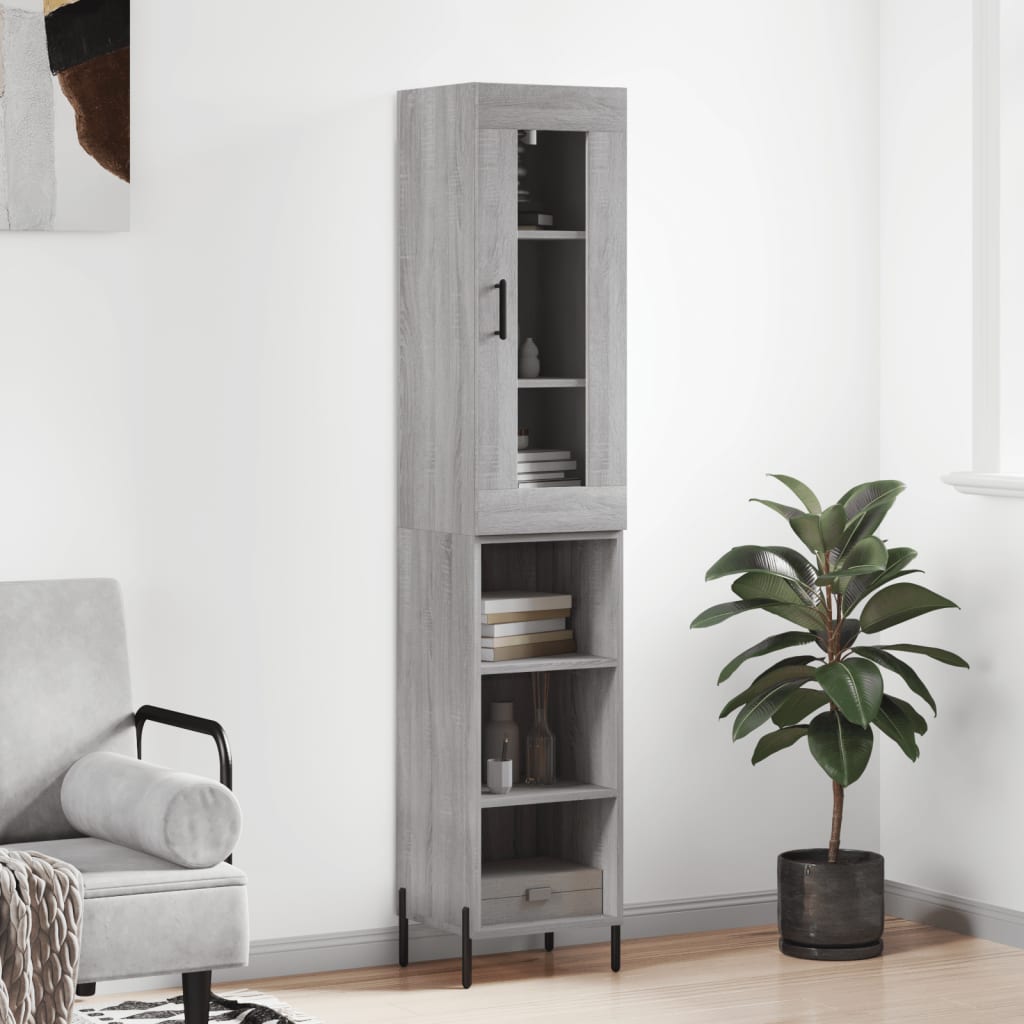 Highboard Grey Sonoma 34,5x34x180 cm Engineered Wood