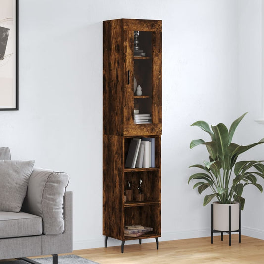 Highboard Smoked Oak 34.5x34x180 cm Engineered Wood