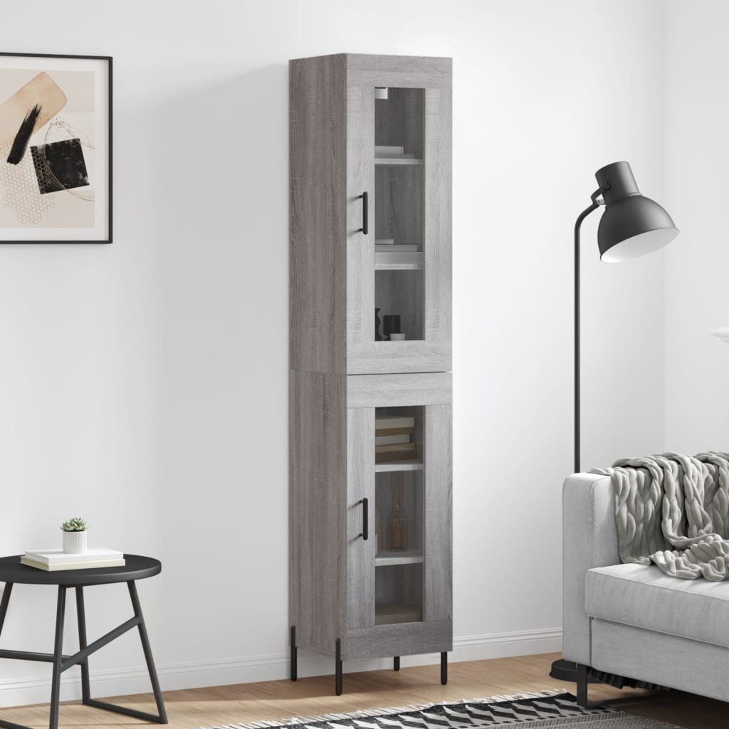 Highboard Grey Sonoma 34.5x34x180 cm Engineered Wood