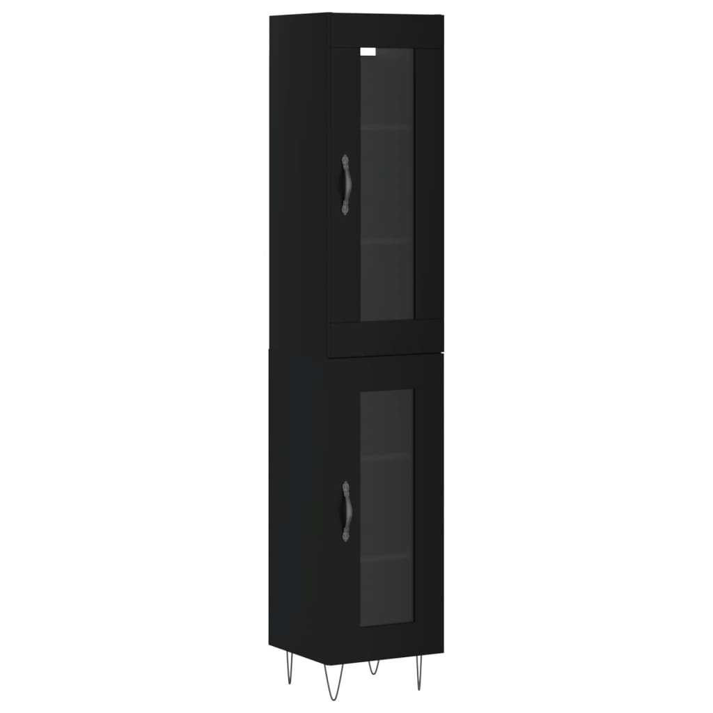 vidaXL Highboard Black 34.5x34x180 cm Engineered Wood