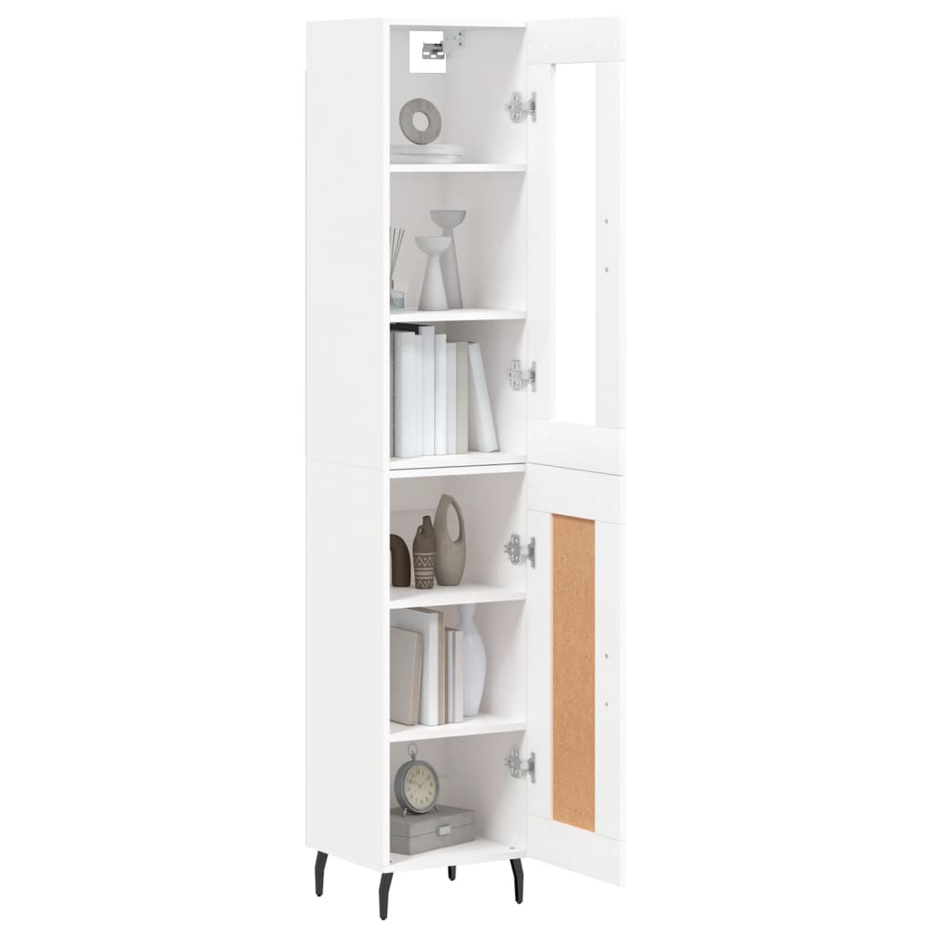 vidaXL Highboard White 34.5x34x180 cm Engineered Wood