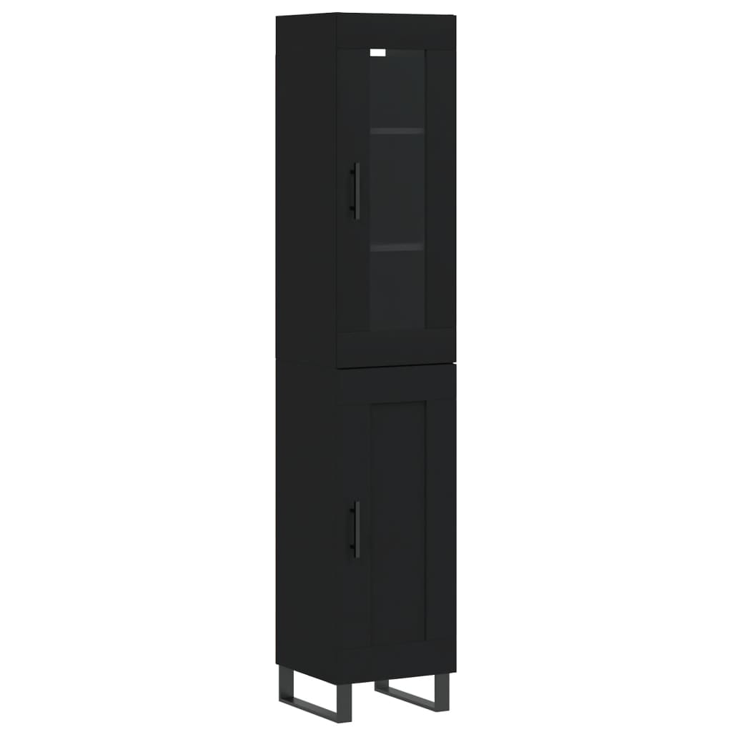 vidaXL Highboard Black 34.5x34x180 cm Engineered Wood