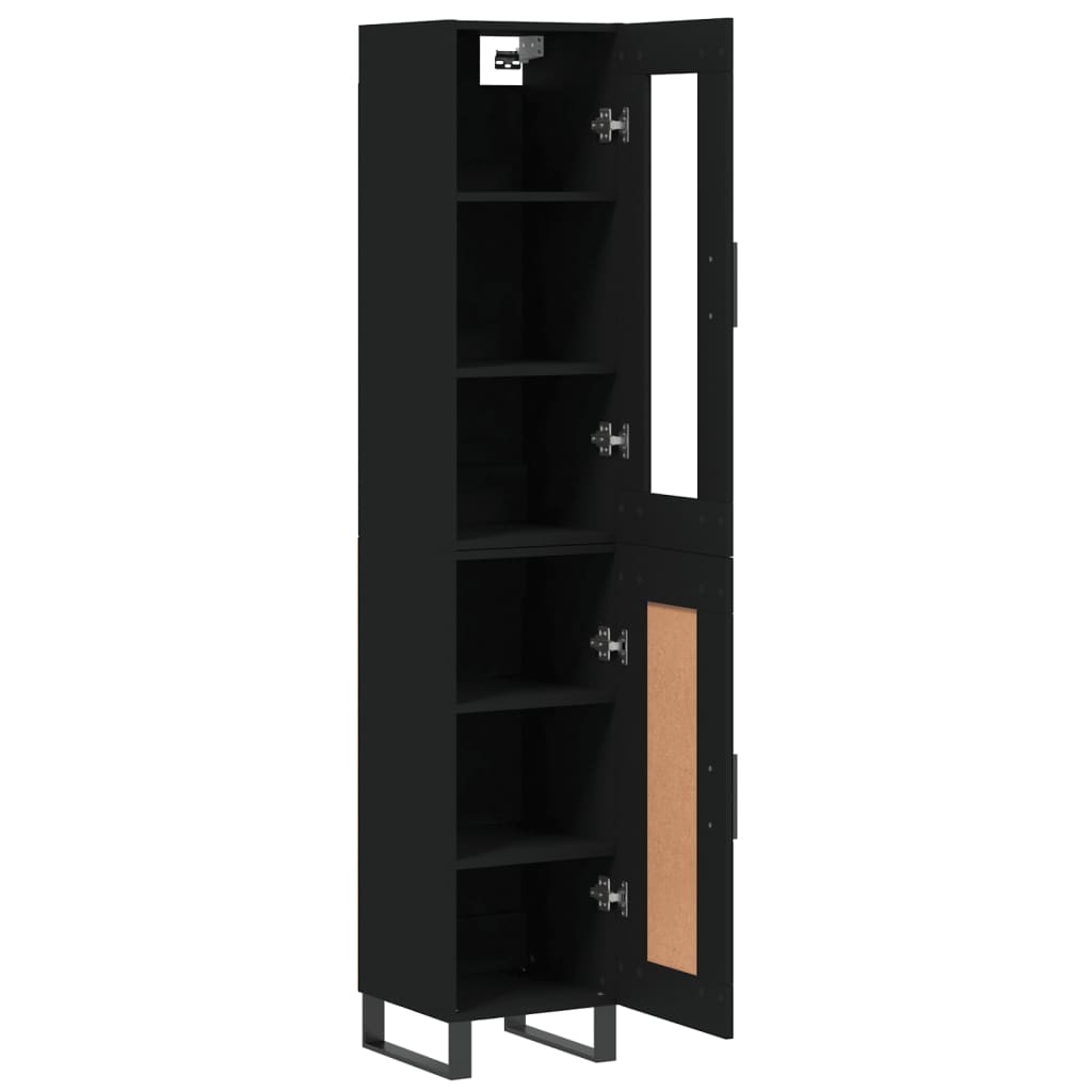 vidaXL Highboard Black 34.5x34x180 cm Engineered Wood