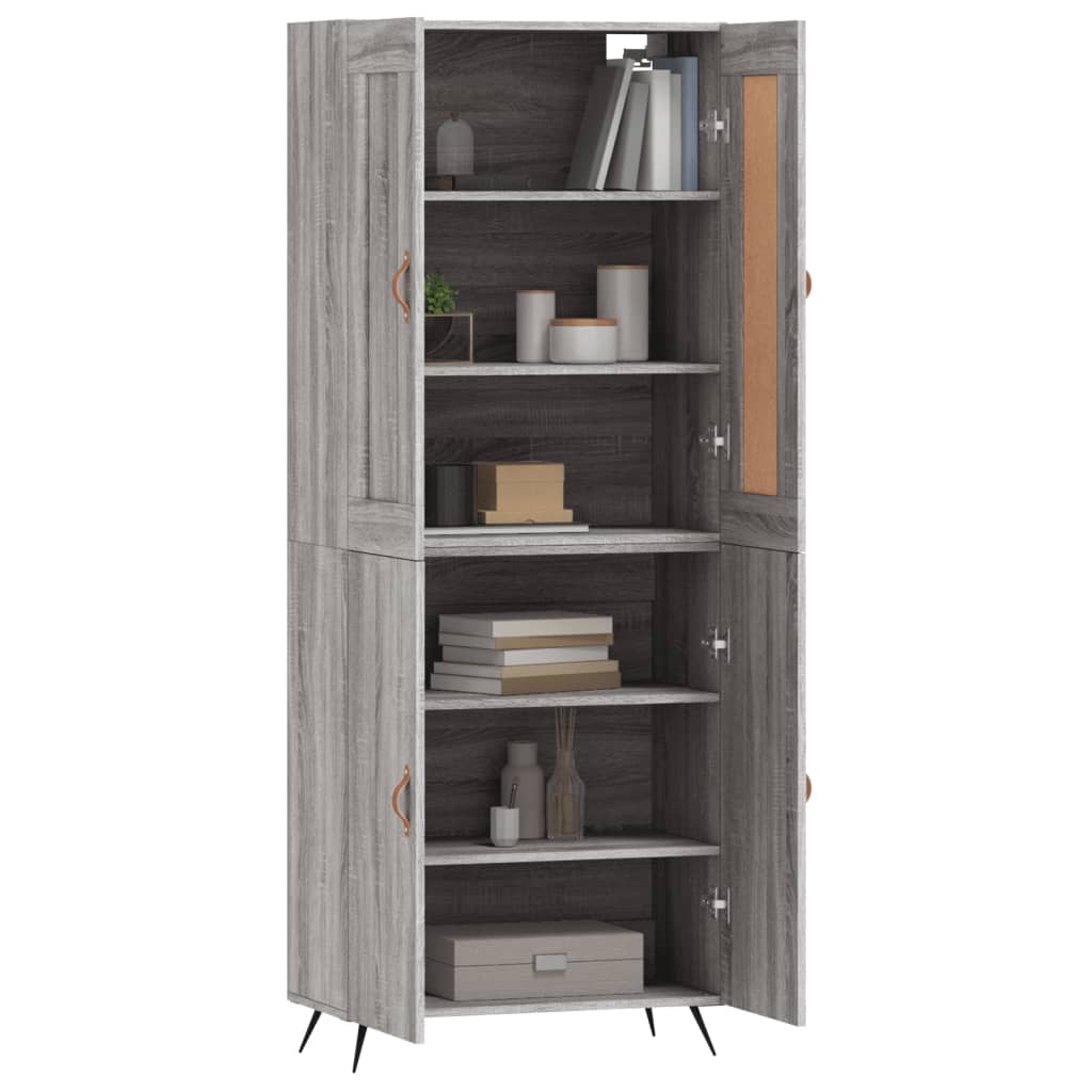Highboard Grey Sonoma 69,5x34x180 cm Engineered Wood