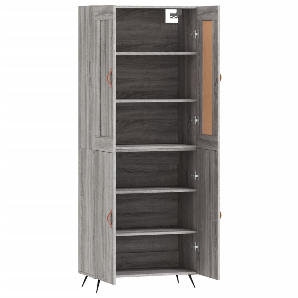 Highboard Grey Sonoma 69,5x34x180 cm Engineered Wood