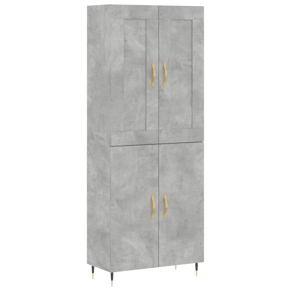 Highboard Concrete Grey 69,5x34x180 cm Engineered Wood