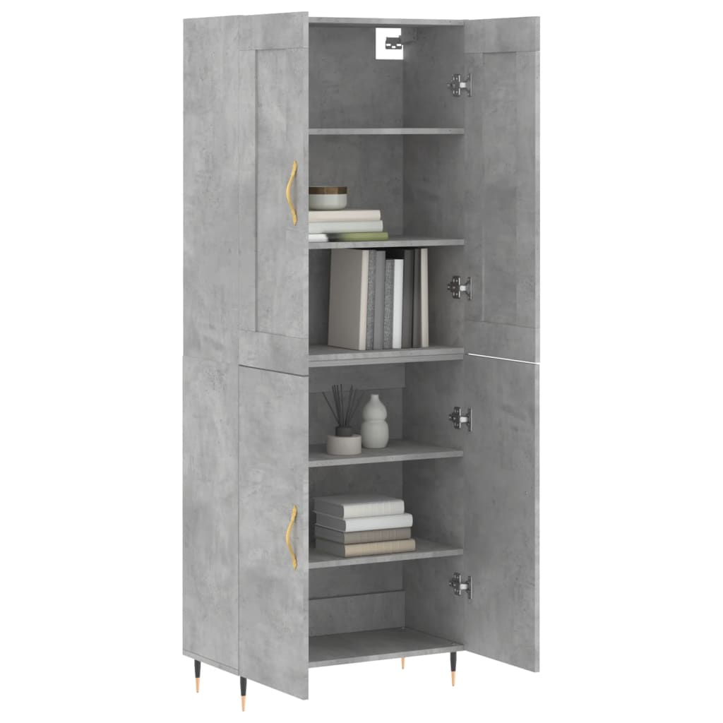Highboard Concrete Grey 69,5x34x180 cm Engineered Wood