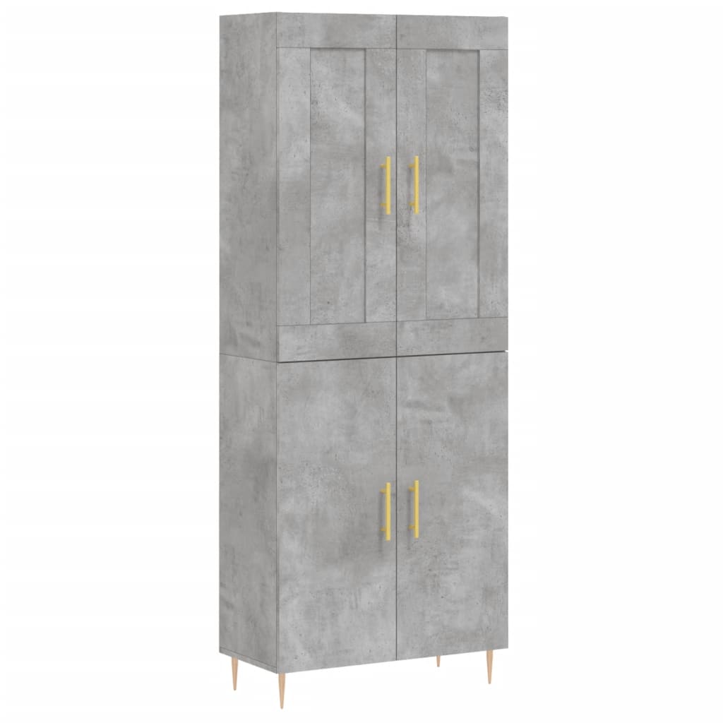 Highboard Concrete Grey 69,5x34x180 cm Engineered Wood