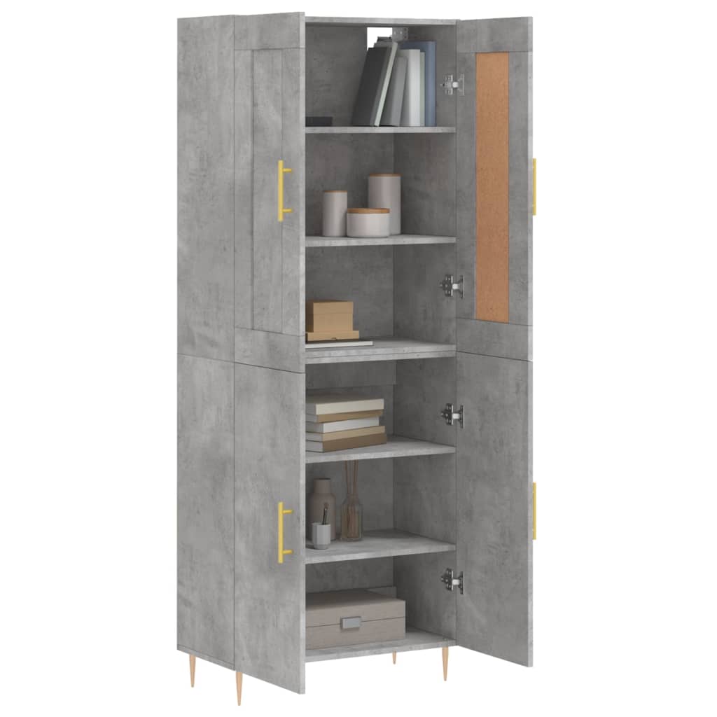 Highboard Concrete Grey 69,5x34x180 cm Engineered Wood