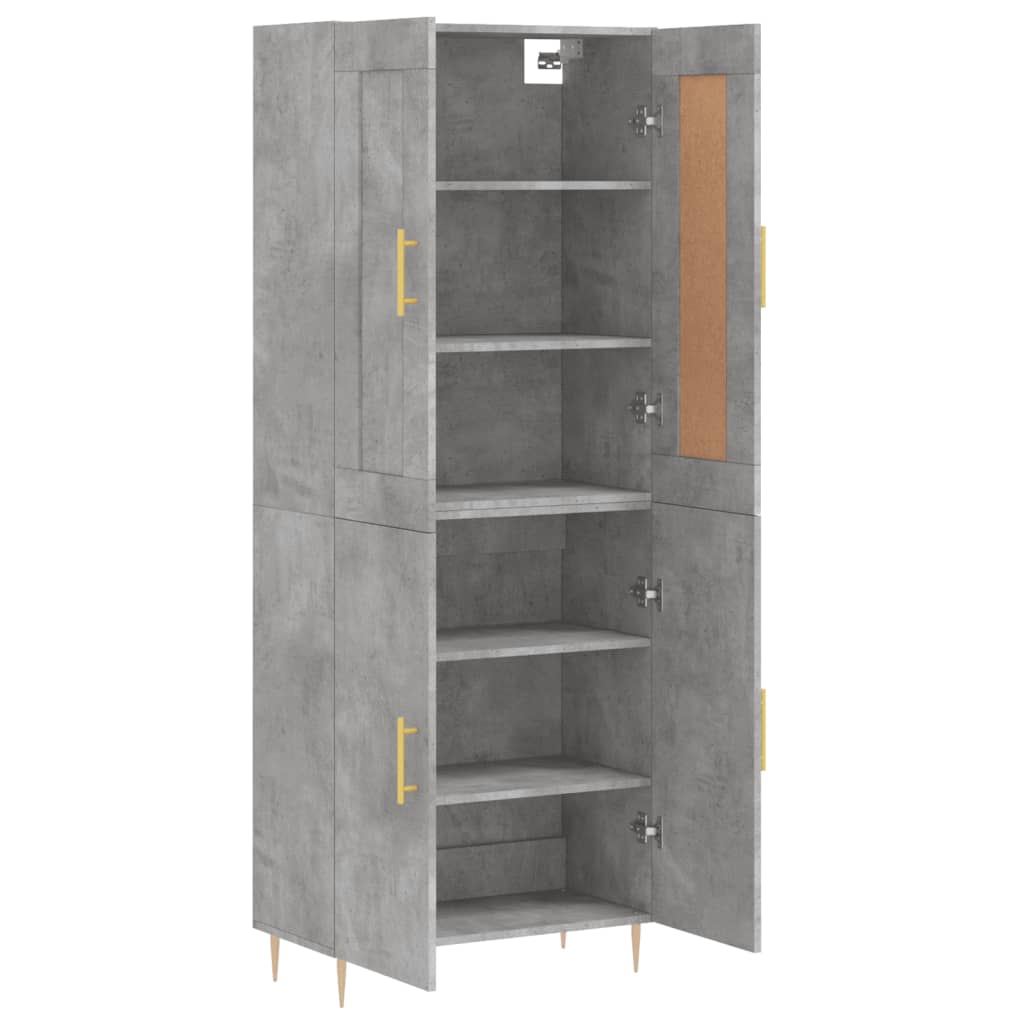 Highboard Concrete Grey 69,5x34x180 cm Engineered Wood