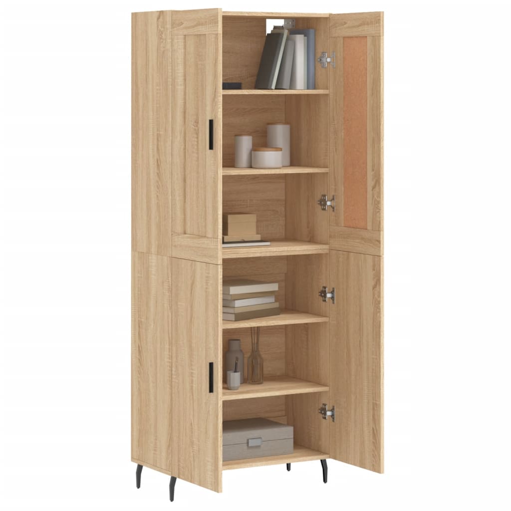 vidaXL Highboard Sonoma Oak 69.5x34x180 cm Engineered Wood