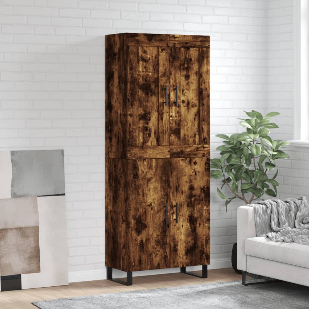 Highboard Smoked Oak 69,5x34x180 cm Engineered Wood