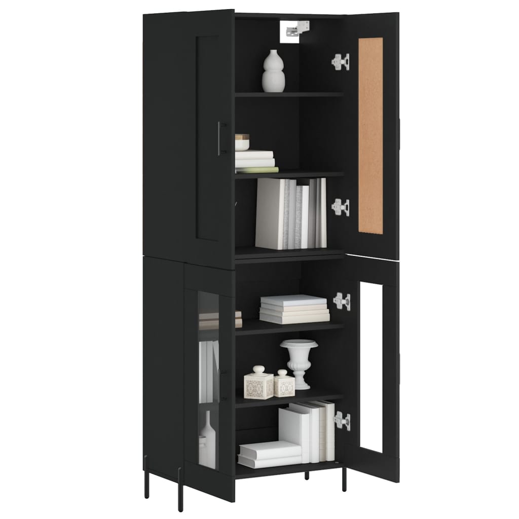 vidaXL Highboard Black 69.5x34x180 cm Engineered Wood