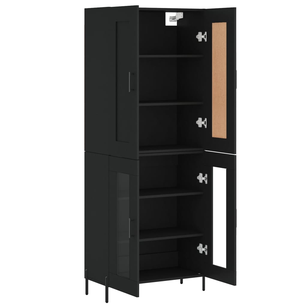 vidaXL Highboard Black 69.5x34x180 cm Engineered Wood