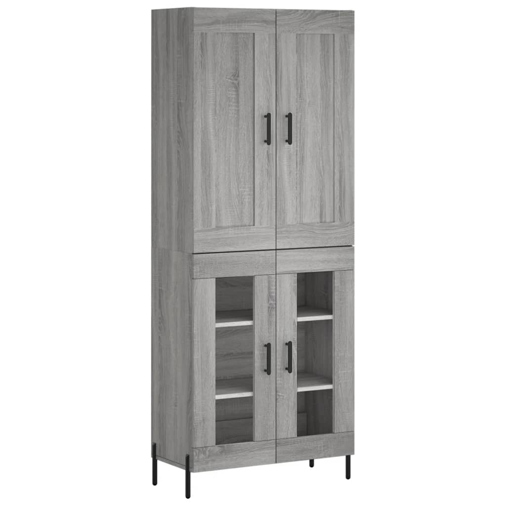 vidaXL Highboard Grey Sonoma 69.5x34x180 cm Engineered Wood