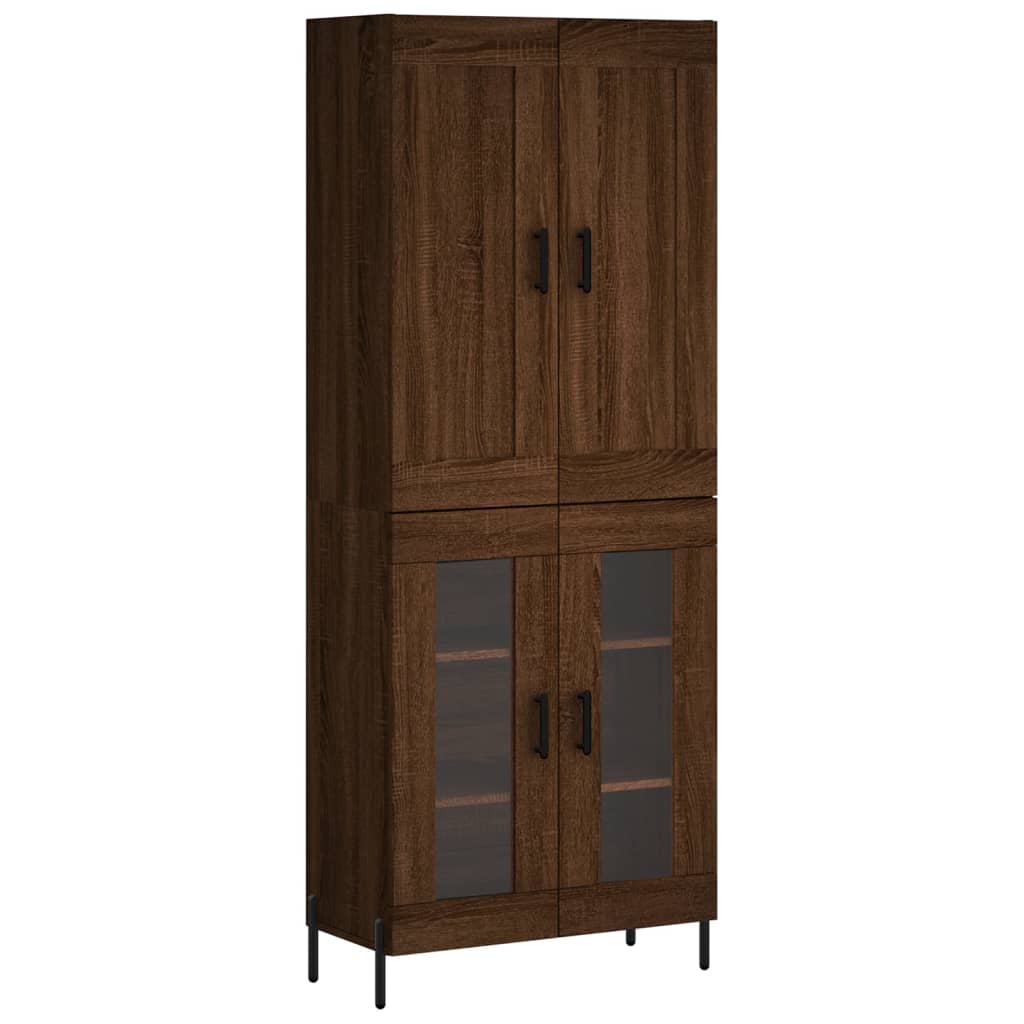 vidaXL Highboard Brown Oak 69.5x34x180 cm Engineered Wood