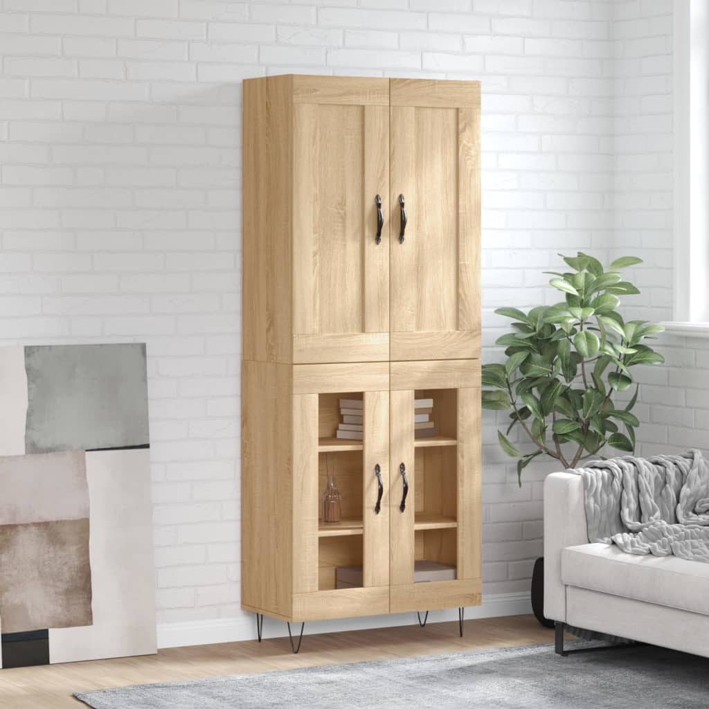 Highboard Sonoma Oak 69.5x34x180 cm Engineered Wood