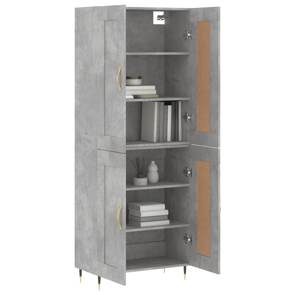 Highboard Concrete Grey 69,5x34x180 cm Engineered Wood