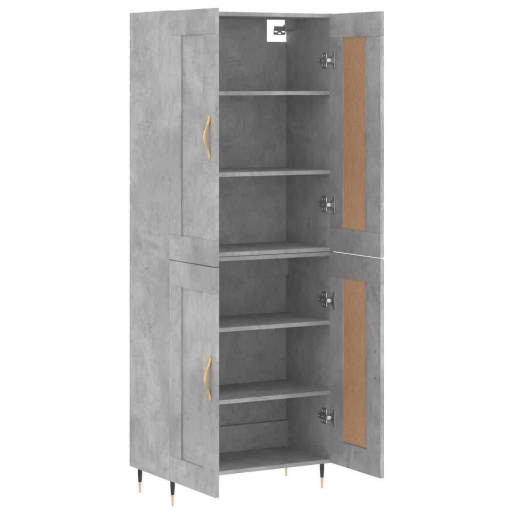 Highboard Concrete Grey 69,5x34x180 cm Engineered Wood