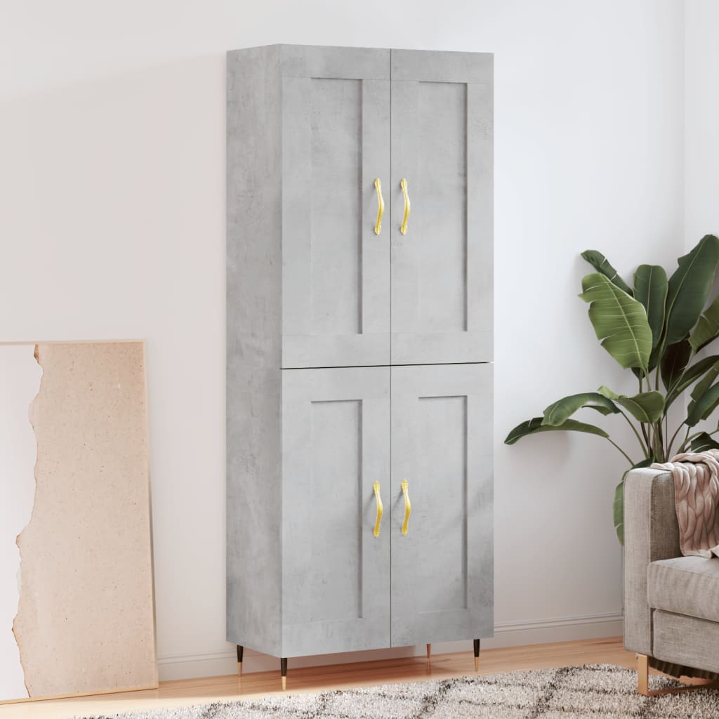 Highboard Concrete Grey 69,5x34x180 cm Engineered Wood