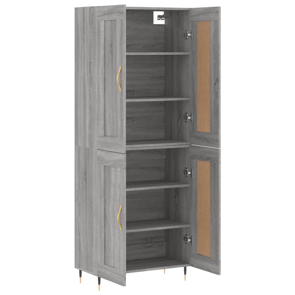 Highboard Grey Sonoma 69,5x34x180 cm Engineered Wood