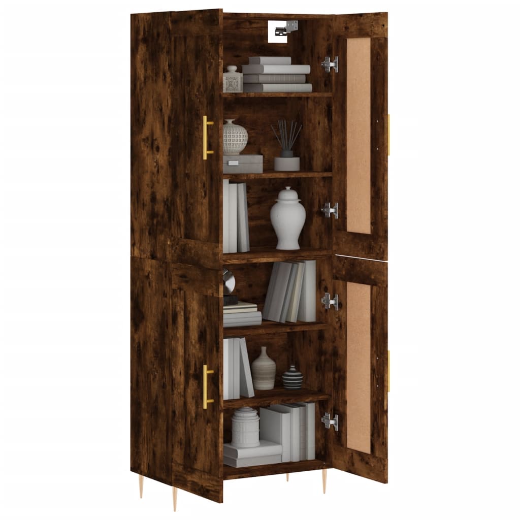 Highboard Smoked Oak 69,5x34x180 cm Engineered Wood