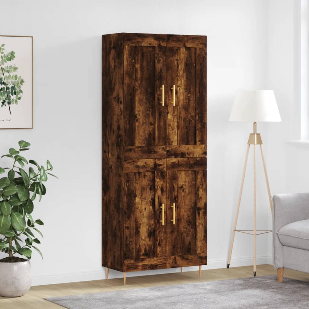 Highboard Smoked Oak 69,5x34x180 cm Engineered Wood