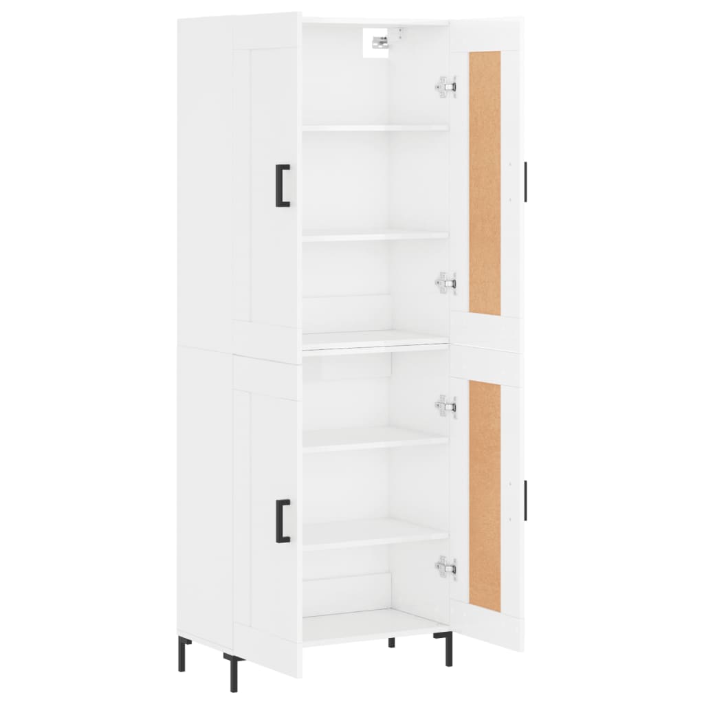 vidaXL Highboard High Gloss White 69.5x34x180 cm Engineered Wood