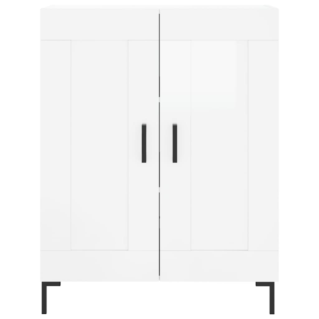 vidaXL Highboard High Gloss White 69.5x34x180 cm Engineered Wood