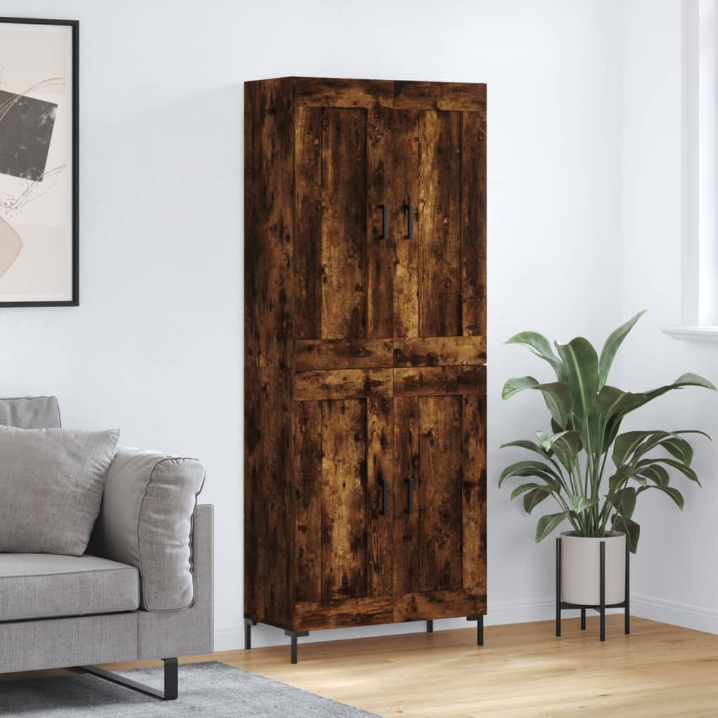 Highboard Smoked Oak 69.5x34x180 cm Engineered Wood