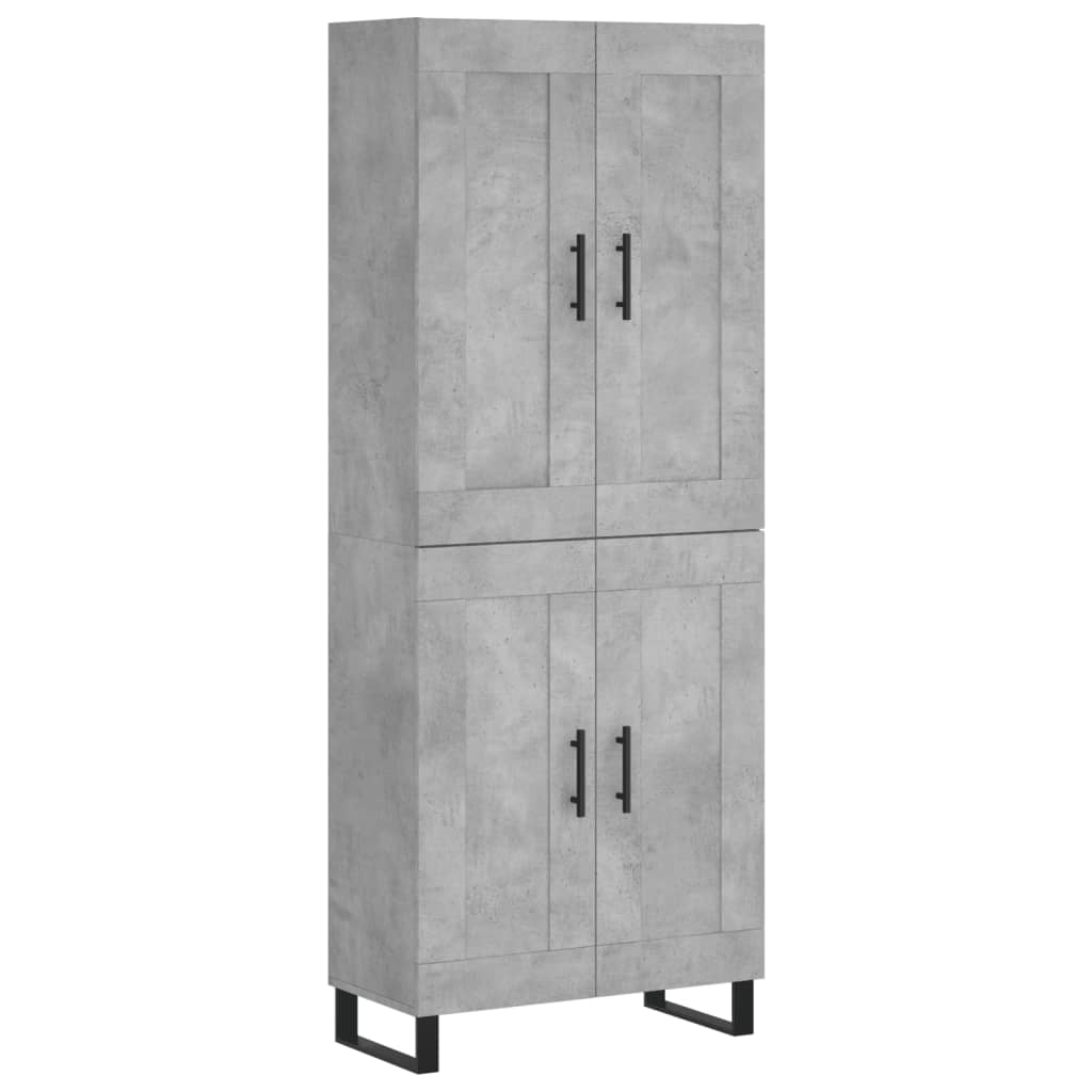 vidaXL Highboard Concrete Grey 69.5x34x180 cm Engineered Wood